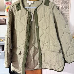 Olive Quilted Utility Jacket